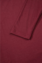 Red Dahlia Lace-trimmed Sweetheart Neckline Ruched Detail Long Sleeve T-shirt