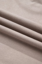 Oatmeal Varsity Striped Detail Crewneck Pullover Elastic Sweatpants 2pcs Outfit