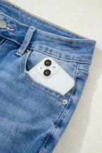 Ashleigh Blue Cut out Side Frayed Hemline Flare Jeans