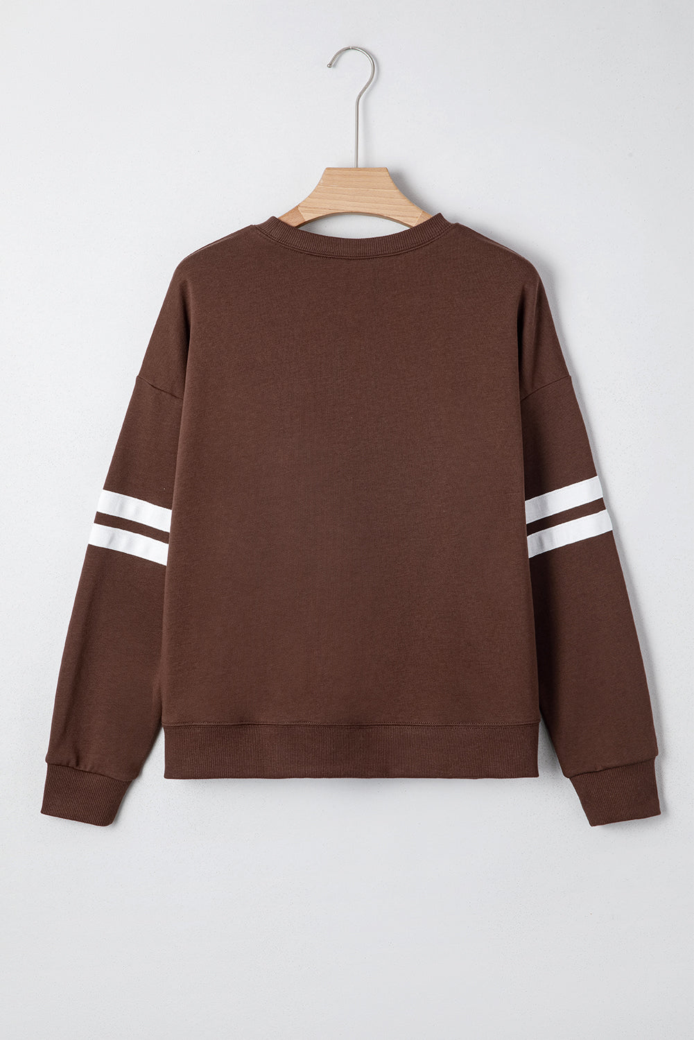 Rose Red Varsity Striped Detail Drop Shoulder Oversized Sweatshirt