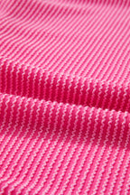 Rose Red Leopard Patched Twisted Ribbed Western Casual Shacket