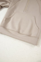 Beau Blue Half Zip Thumbhole Sleeve Hoodie Active Pants 2pcs Outfit