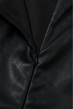 Black Vegan Leather Sleeveless Mini Dress