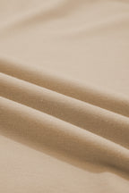 Parchment Raw Edge Exposed Seam Raglan Sleeve Side Slit Sweatshirt