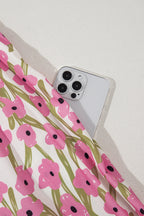 Pink Plus Size Ruffle Trim Square Neck High Waist Floral Maxi Dress