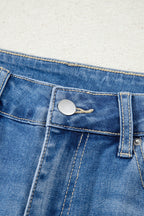 Ashleigh Blue Cut out Side Frayed Hemline Flare Jeans