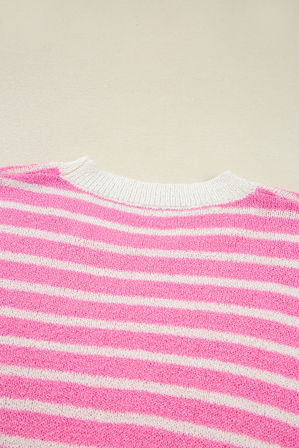 Multicolour Color Block Striped Patchwork Dolman Sleeve Slit Sweater