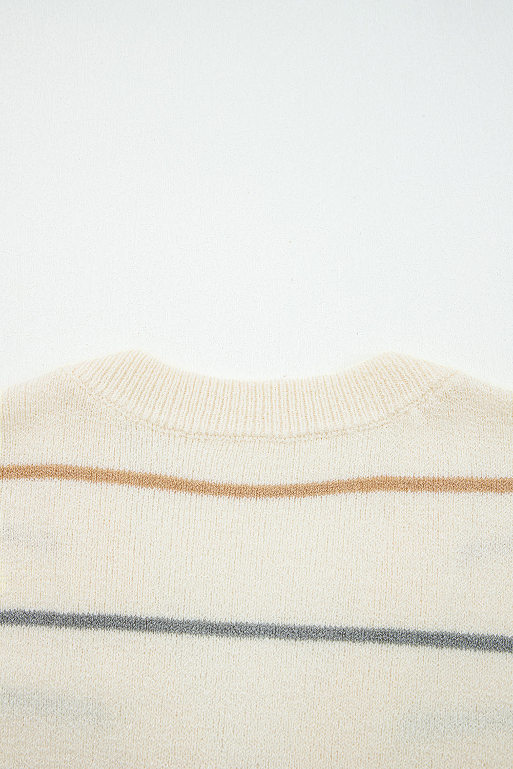 Multicolour Striped Buttoned Front V Neck Drop Shoulder Cardigan Sweater