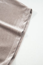 Smoke Gray 3/4 Sleeve Open Front Velvet Kimono