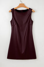Wild Ginger Vegan Leather Sleeveless Mini Dress