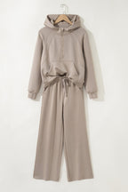 Beau Blue Half Zip Thumbhole Sleeve Hoodie Active Pants 2pcs Outfit