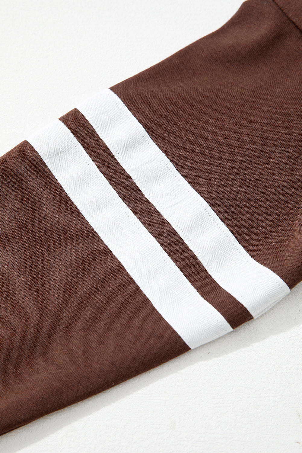 Rose Red Varsity Striped Detail Drop Shoulder Oversized Sweatshirt