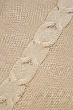 Parchment Cable Knit Braided Tie Sleeve Plus Size Open Cardigan