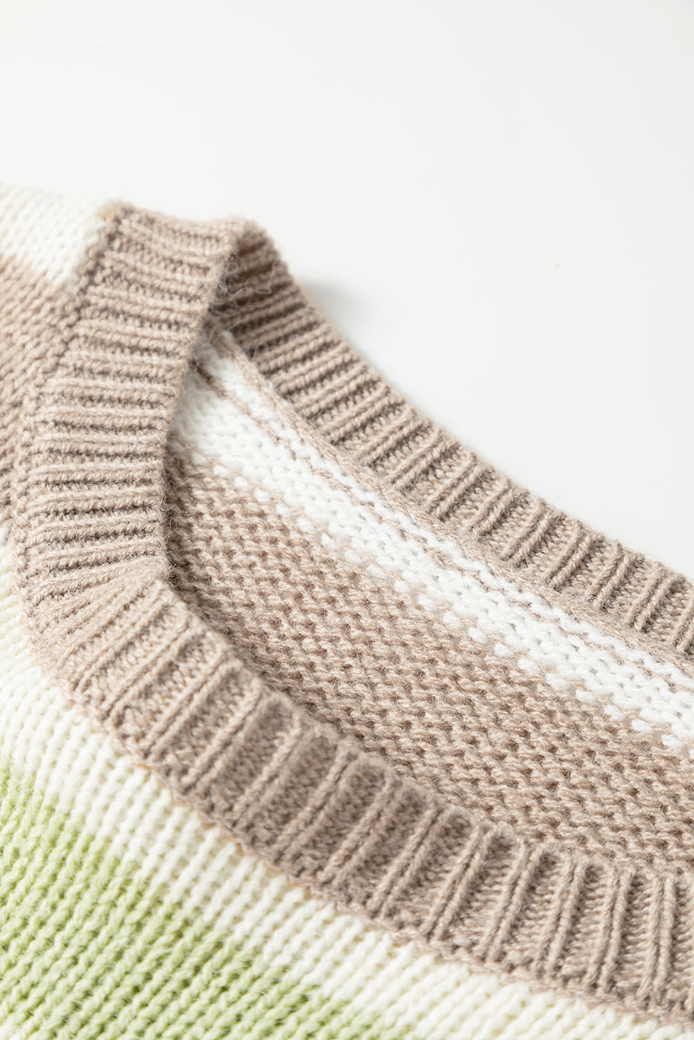 Multicolour Stripe Drop Shoulder Crew Neck Sweater