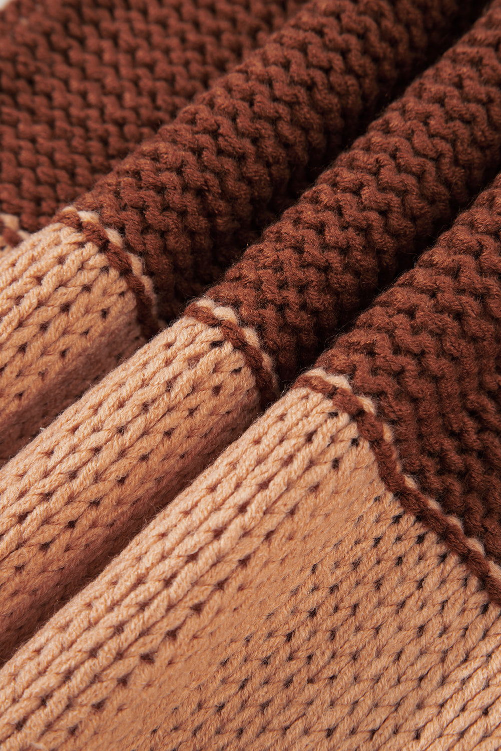 Multicolour Cropped Colorblock Drop Shoulder Knitted Sweater