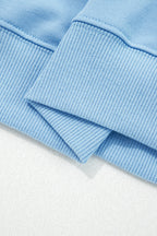 Beau Blue Floral Patchwork Drop Shoulder Pullover and Sweatpants Lounge Set