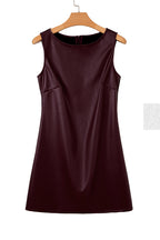 Wild Ginger Vegan Leather Sleeveless Mini Dress