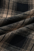 Multicolour Retro Plaid Double Flap Pocket Brushed Shacket