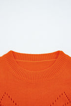 Flamingo Halloween Spooky Face Hollowed Pattern Casual Sweater