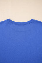 Tillandsia Purple Varsity Contrast Banded Sleeve Shift Sweatshirt Dress