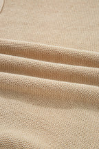 Parchment Cable Knit Braided Tie Sleeve Plus Size Open Cardigan