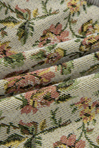 Medium Grey Ribbed Retro Floral Patchwork Shirt Style Jacket