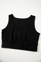 Black 3 Pcs Crop Tank Top Shorts with Cardigan Lounge Set