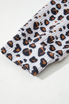 Rose Red Leopard Patched Twisted Ribbed Western Casual Shacket