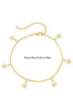 Gold Daisy & Pearl Chain Anklet