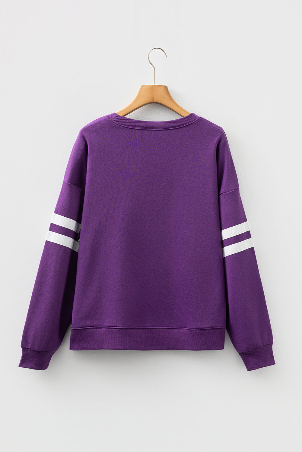 Rose Red Varsity Striped Detail Drop Shoulder Oversized Sweatshirt