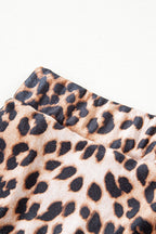 Brown Leopard Tiered Patchwork Hot Mini Skirt