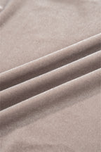 Smoke Gray 3/4 Sleeve Open Front Velvet Kimono