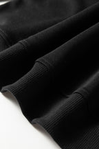 Oatmeal Varsity Striped Detail Crewneck Pullover Elastic Sweatpants 2pcs Outfit