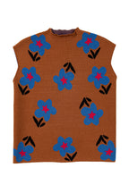 Chestnut Floral High Neck Sweater Vest