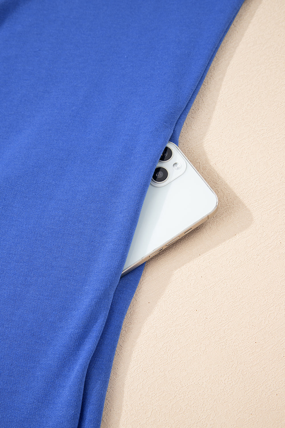 Tillandsia Purple Varsity Contrast Banded Sleeve Shift Sweatshirt Dress