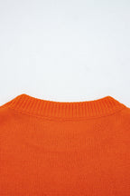 Flamingo Halloween Spooky Face Hollowed Pattern Casual Sweater