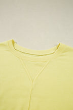 Yellow Contrast Plaid Ruffle Patchwork Pullover Top and Shorts Plus Size Set