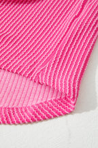 Rose Red Leopard Patched Twisted Ribbed Western Casual Shacket