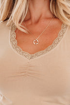 Red Dahlia Lace-trimmed Sweetheart Neckline Ruched Detail Long Sleeve T-shirt