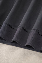 Rose Red Varsity Striped Detail Drop Shoulder Oversized Sweatshirt