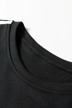 Oatmeal Varsity Striped Detail Crewneck Pullover Elastic Sweatpants 2pcs Outfit