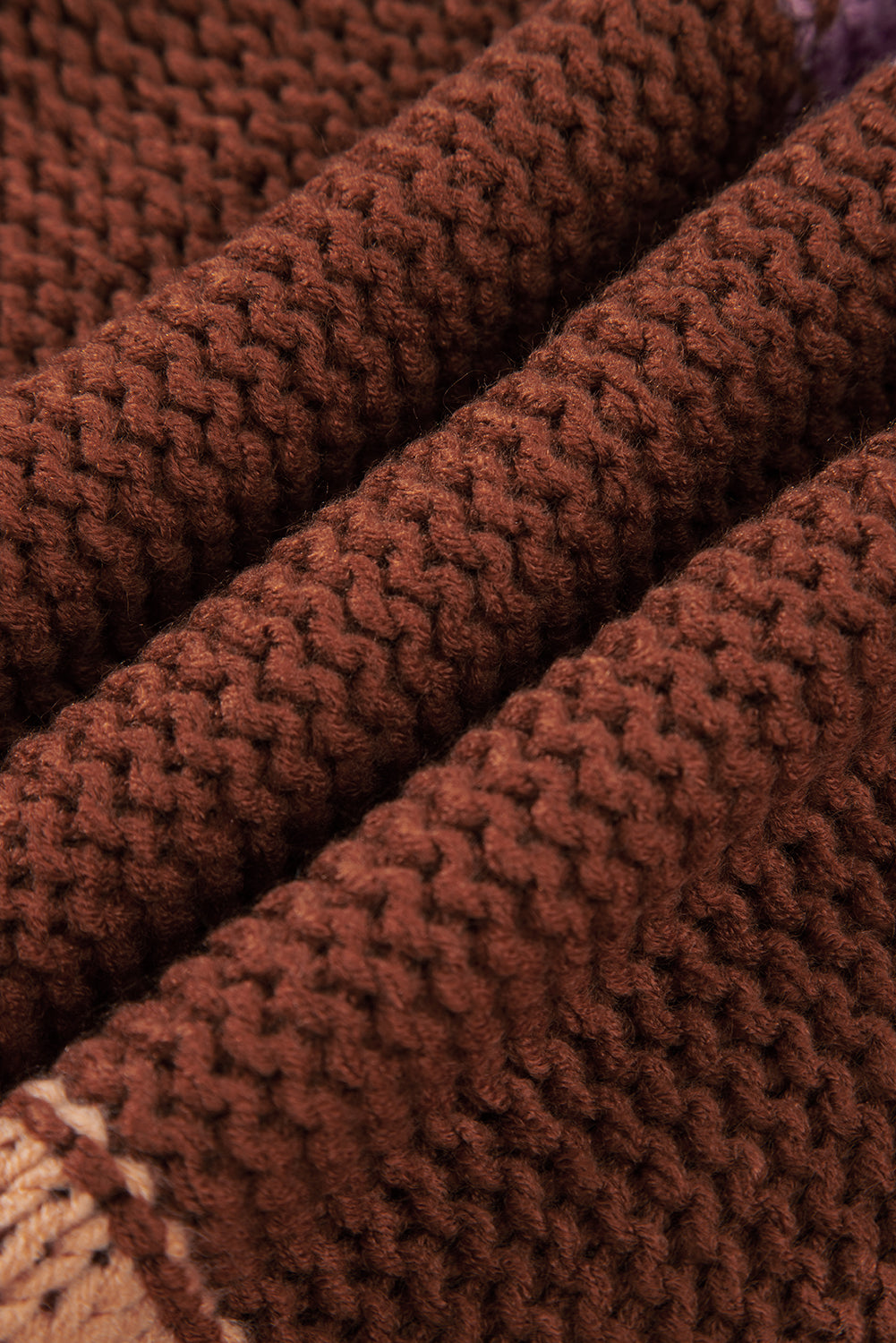 Multicolour Cropped Colorblock Drop Shoulder Knitted Sweater