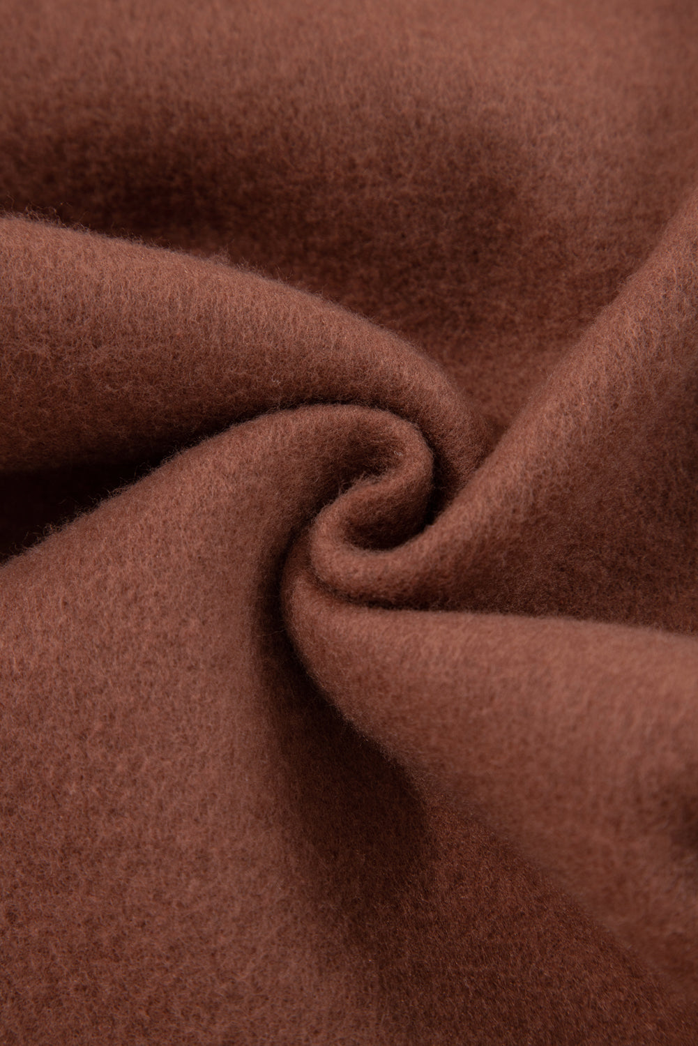 Coffee Fleece Lined Leopard Drawstring Elastic Waist Solid Pants